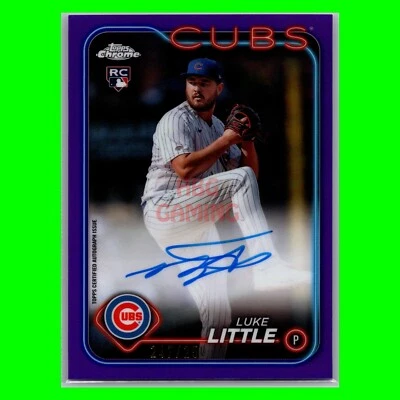 2024 Topps Chrome | RA-LL Luke Little RC Purple Refractor Rookie Auto 247/250 - Image 1 of 2
