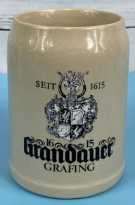 Grandauer Grafing 1615 German Beer Stoneware Cup Mug Stein 0.5 Liter RARE Import - Picture 1 of 6
