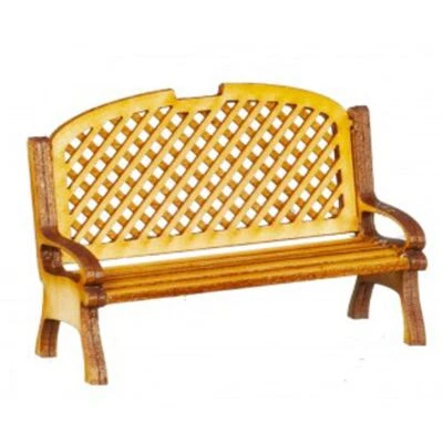 Casa Delle Bambole di Legno Reticolo Giardino Panchina 1:24 Mezza Pollici Parco - Immagine 1 di 4