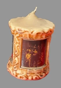 Schmuckkerze Dekokerze Reliefkerze mit 3 Rembrandt Motiven unbenutzt - Bild 1 von 3