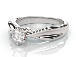 Anillo solitario de diamantes de compromiso de oro blanco de 18 quilates 0,20... - Imagen 1 de 7