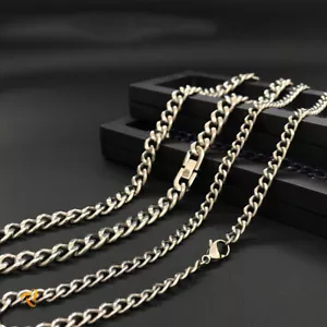 5,8 mm/9,5 mm Unisex Hombres Mujeres Antialérgico Titanio Puro Cadena Collar Ti - Imagen 1 de 14