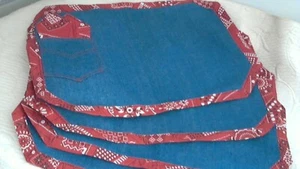 Juego de 4 volcates de mezclilla de patchwork servilletas invertidos EA 18,5 x 12,5" algodón HMade - Imagen 1 de 5