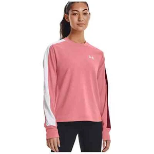 Under Armour Ladies Rival Terry Colourblock Crew Sweatshirt UA Comfy Top Medium - Picture 1 of 4