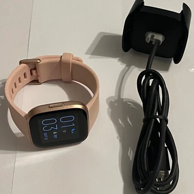 Fitbit Versa 2 - Health & Fitness Smart Watch Copper Rose / Pink Band FB507 - Image 1 of 4