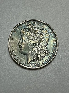 1901 P $1 Morgan Silver Dollar Rainbow Tone XF-AU Details #804 - Picture 1 of 3