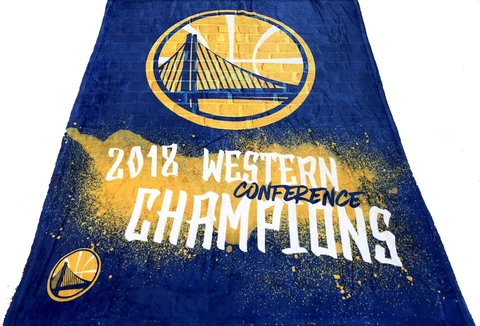 Golden State Warriors blanket 48x58 soft silky 2018 NBA Western Conf champs Cover