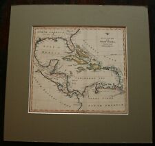 Original Antique Map of the West Indies by R Wilkinson Hand Coloured Publ 1794