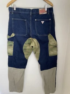 Guess Men's Century Explorer Cargo Jeans Camo Accents, Carpenter, Utility 31x32 - Picture 1 of 5