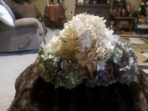 New Hydrangea Bouquet (9 Flower Stems Purple, Green, Cream) - Picture 1 of 5