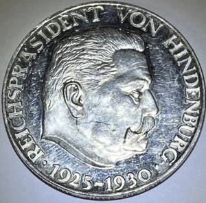 GERMANIA Repubblica di Weimar Paul von Hindenburg medaglia d'argento, 1930 - Foto 1 di 7