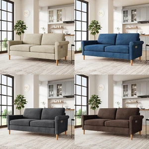 2 Sitzer Sofa Polstersofa 2er Couch Modern Armlehnen Loungesofa für Wohnzimmer - Bild 1 von 48