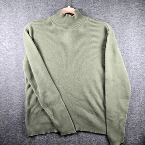 J Crew Women L Olive Green Pullover Sweater Mock Neckline Mediumweight - Picture 1 of 9
