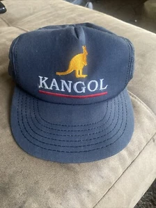Vintage" Embroidered KANGOL Trucker Hat - Adjustable Leather Strap - Picture 1 of 5
