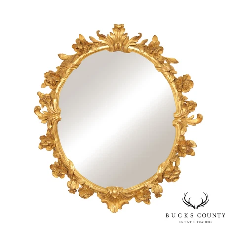 Williamsburg Rose Gilt Oval Beveled Mirror Cover