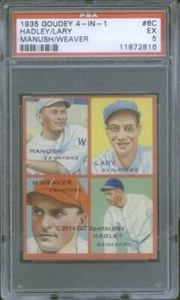 1935 Goudey 32 Hadley (6C*) Manush PSA 5 (2816) - Picture 1 of 2