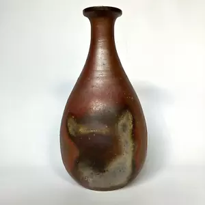 Japanese Bizen Ware Bud Vase by KYO ISEZAKI Short-Neck Teardrop-Shaped IKEBANA - Picture 1 of 20