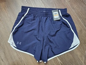  NEU NEU MIT ETIKETT DAMEN SMALL UNDER ARMOUR KILOMETERSTAND 5" INNENNAHT SHORTS MARINEBLAU TRAINING FITNESSSTUDIO  - Bild 1 von 6