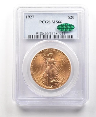 1927 $20 Saint Gaudens Gold Double Eagle MS66 PCGS CAC *4892 - Image 1 of 3