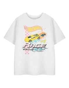 T-shirt manica corta Hot Wheels bianca corsa per vincere ragazzo - Foto 1 di 8