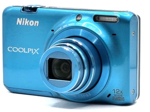 Nikon COOLPIX S6500 16.0 MP 12x Wi-Fi Compact Digital Camera - Blue w/charger Jp - Picture 1 of 22