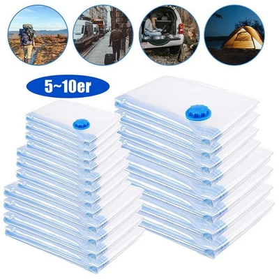 Vakuum Betten Garderobe Vakuumbeutel Aufbewahrungsbeutel Kleiderbeutel Textil - Bild 1 von 4