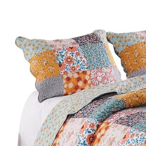 Benjara BM294291 36 in. Patchwork Floral Print & Soft Microfiber Turin Pillow... - Picture 1 of 5