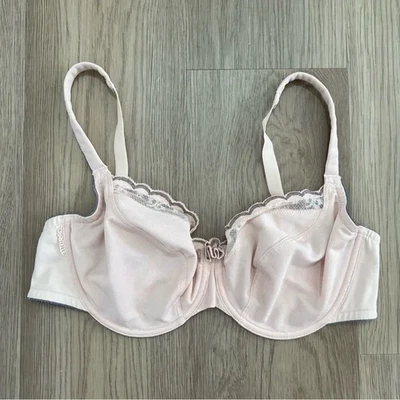 Sujetador con aros Chantelle 38D rosa claro ribete de encaje malla sin forro copa completa Foto 1 de 4