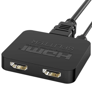 HDMI Splitter 1x2 - 4K 60Hz with Cables, Mirror Mode for Dual Monitors/TVs - Picture 1 of 7