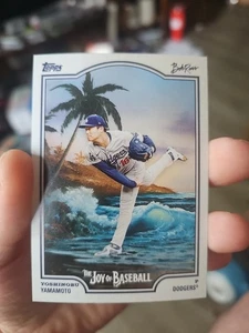 2025 Topps X Bob Ross Joy of Baseball YOSHINOBU YAMAMOTO Base #11 Dodgers - Picture 1 of 2
