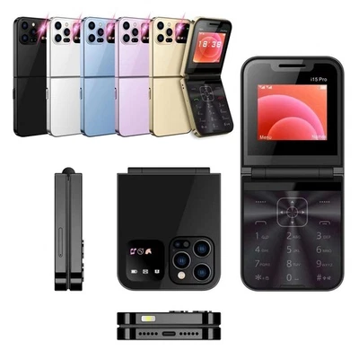 Unlocked 2024 New Mini Flip Mobile Phone Dial GSM Cellphones Dual SIM Card 2.4” - Image 1 of 4