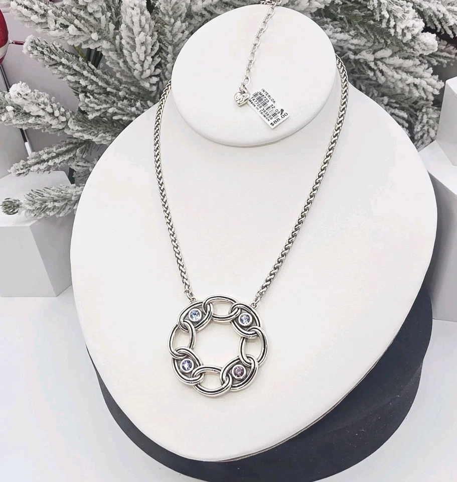 Brighton Nuevo con Etiquetas Interlok Piedra Anillo Collar 18–20” Multi Cristal Bolsa de Regalo y Lata Foto 1 de 4