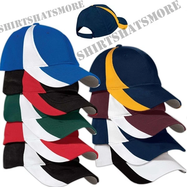 Color Block Baseball Cap Hat  Moisture Wicking Adjustable 12 Colors NEW - Image 1 of 1