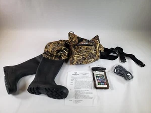 HISEA Upgrade Chest Waders with Boots 2-Ply Nylon/PVC 54" Long Men's Size 7 Boot - Picture 1 of 17