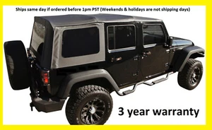 REPUESTO NEGRO TECHO SUAVE VENTANAS DE TINTE 07-09 PARA JEEP WRANGLER ILIMITADO 4 PUERTAS - Imagen 1 de 2