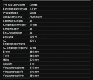 RGV Ausonia Schneidemaschine Elektro 150W Silber Aluminium - Bild 1 von 6