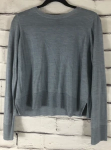 Eileen Fisher Womens Size PL Blue Long Sleeve Blouse 100% Wool - Picture 1 of 5