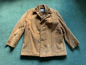 Vintage Van Heusen Windbreaker Brown Faux Fur Lined Coat Jacket Size 44 - Picture 1 of 16