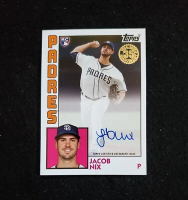 2019 Jacob Nix Topps Rookie Auto 1984 Insert - Image 1 of 2