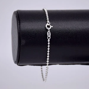 Genuine 925 Sterling Silver Diamond-Cut Ball Bead Bracelet - Picture 1 of 2