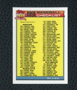 1991 OPC O PEE CHEE CHECKLIST #366 BO JACKSON GEORGE BRETT ROBIN YOUNT - Foto 1 di 2