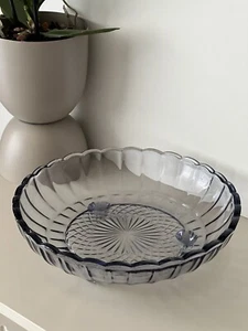 Large Bowl Fruit Bowl Footed Bowl 1920s Art Deco Neodymium / Alexandrite Glass - Picture 1 of 14