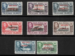 SGB1-SGB8 Falkland Islands , South Georgia Overprints 1944 , MH , complete set - Picture 1 of 2