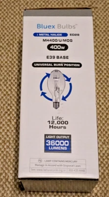 Bluex Bulbs  MH400/U/MOG 400W Metal Halide Bulb Mogul Base (E39) - ED28 - Image 1 of 3