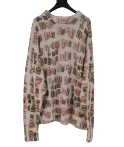 Suéter Pullover Palm Angels Hombres Ransom Note Todo OVer Logo Medio Gris Mohair - Imagen 1 de 9