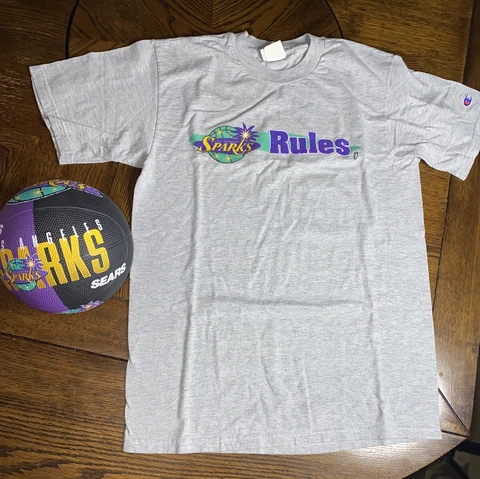 1998 WNBA LA L.A. Los Angeles Sparks Medium T-Shirt & Mini Basketball Ball Cover