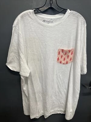 Men’s American Rag Cie White Tee With Pink Lobster Accent Pocket Size XL Foto 1 de 4