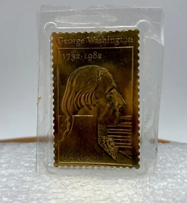 Estampilla de 20 centavos George Washington acabado oro 1732-1982 Estados Unidos Foto 1 de 2