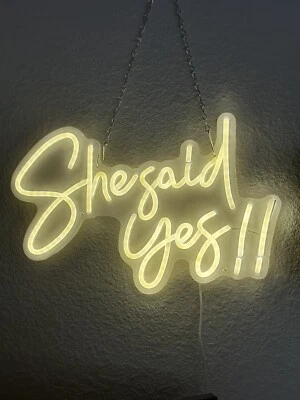 “She Said Yes!!” Engagement Party Light Up USB Plug In Neon Designed Sign - Image 1 of 4