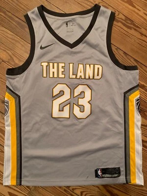 LeBron James Men's 52 XL Nike Swingman Cleveland Cavaliers The Land City Jersey - Image 1 of 4